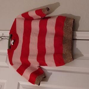 Topshop Red, Pink and Gold Cropped Sweater